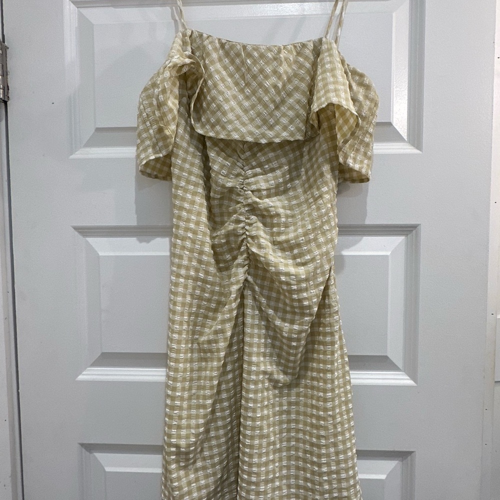 NWOT Ganni gingham seersucker mini dress - Picture 8 of 9